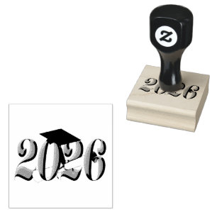 Silver Class of 2026 Graduation Rubber Stamp