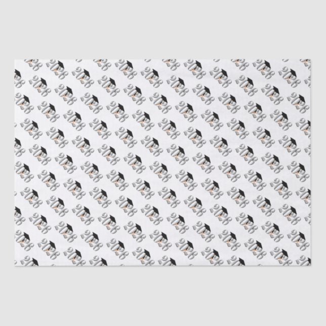 Silver Class of 2026 Graduation Tissue Paper (Front)
