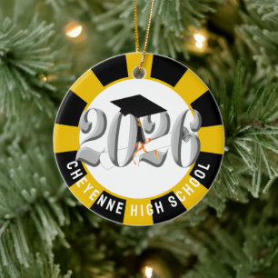 Silver Class of 2026 Photo Graduation Ceramic Ornament