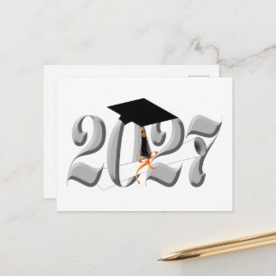 Silver Class of 2027 Graduation Postcard