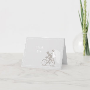 Silver Cloud Bicycle Couple Thank You Note Card