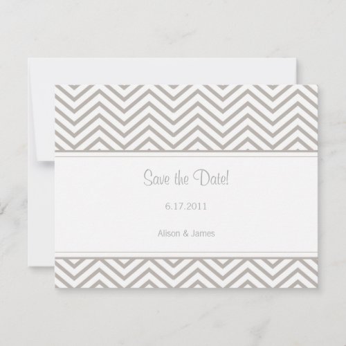 Silver Cloud Chevron Save the Date Annoucement
