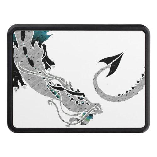 Silver Coiled Dragon Trailer Hitch Cover