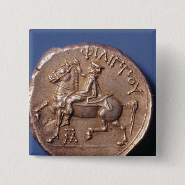 Silver coin of Philip II of Macedon Pinback Button (Front)