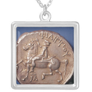 Silver coin of Philip II of Macedon Plated Necklace