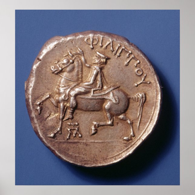 Silver coin of Philip II of Macedon Poster (Front)
