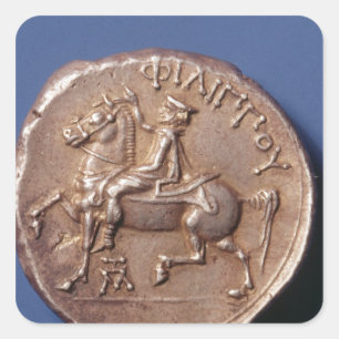 Silver coin of Philip II of Macedon Square Sticker