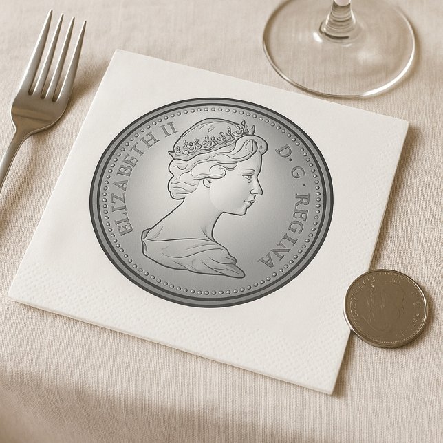 Silver Coin Queen Portrait Napkins (Creator Uploaded)