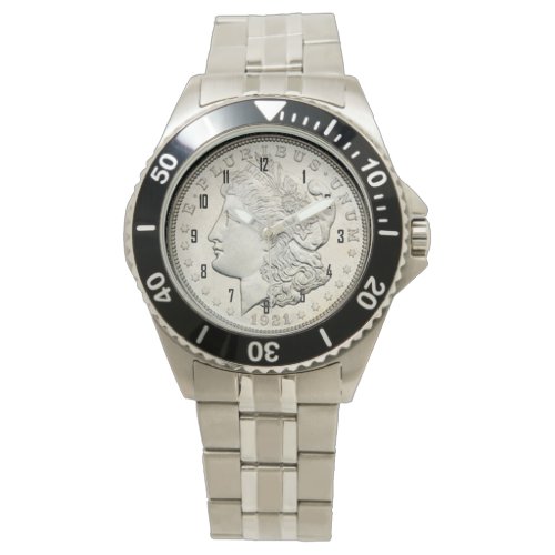 SILVER COIN REPLICA WATCH