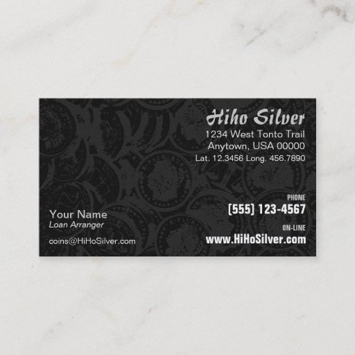 Customizable Silver Coins Business Card