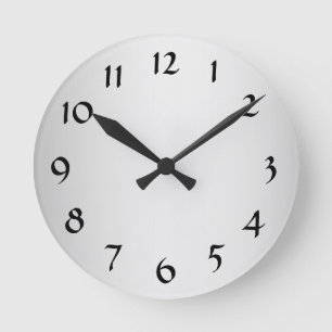 Silver Color Wall Clock with Numbers