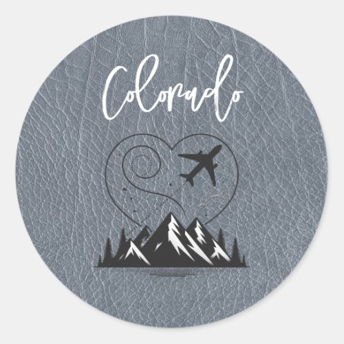 Silver Colorado Passport  Classic Round Sticker