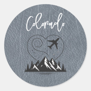 Silver Colorado Passport  Classic Round Sticker