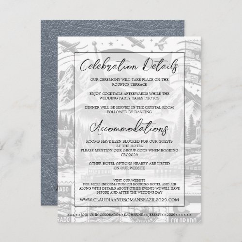 Silver Colorado Passport Wedding Enclosure Card