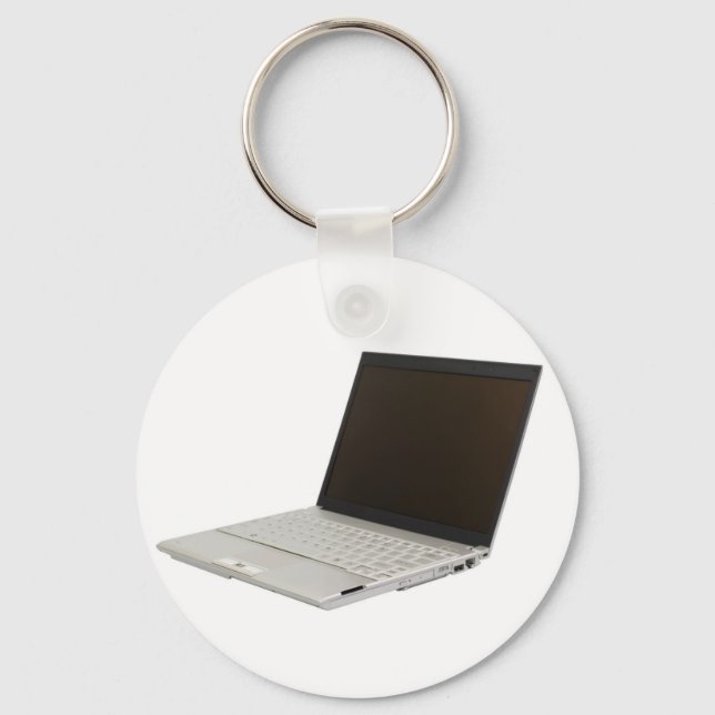 Silver colored laptop keychain (Front)