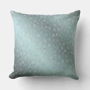 silver,colored letters from a to z throw pillow