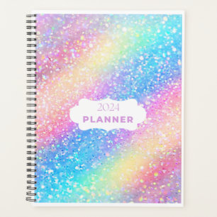 Silver colors glitter gold planner 2024
