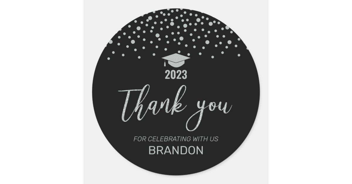Silver Confetti 2022 Graduation Party Favor Classi Classic Round