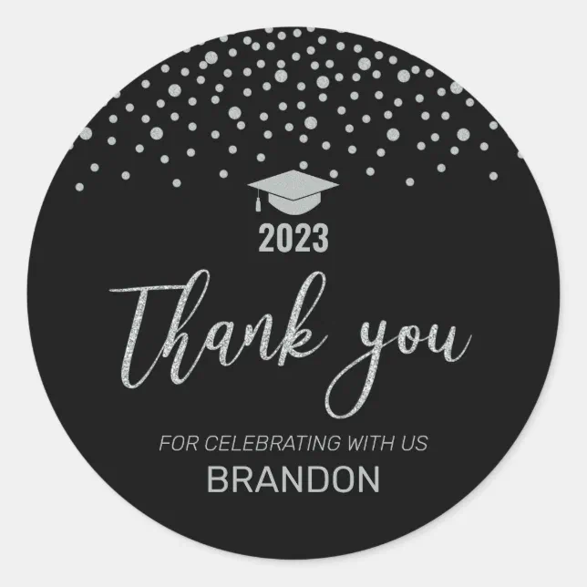 Silver Confetti 2022 Graduation Party Favor Classi Classic Round