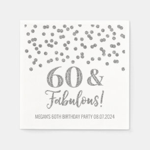 Silver Confetti 60 & Fabulous Napkins