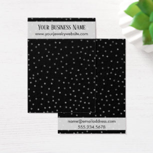 Silver Confetti, Black Earring Holder Display Card