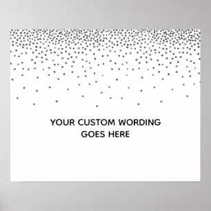 Silver Confetti Blank DIY Custom Wedding Sign