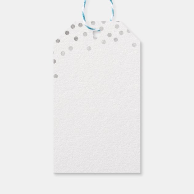 Silver Confetti Christmas Gift Tags