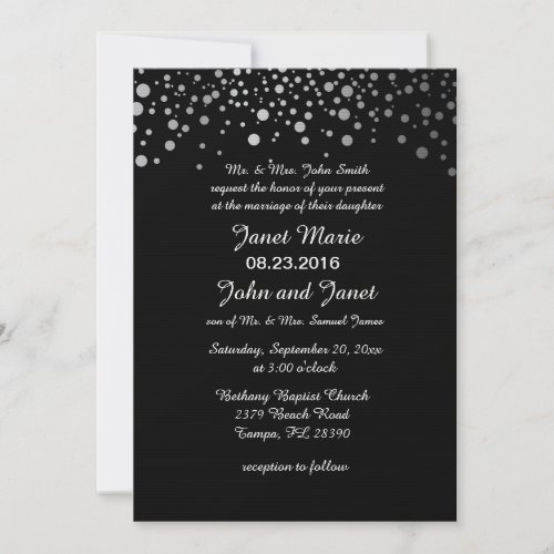 Silver Confetti Dots  DIY Background Colors Invitation