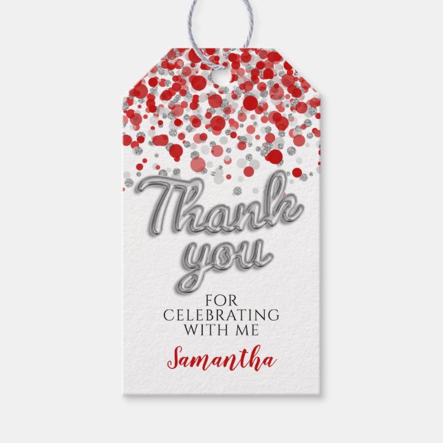 Silver Confetti Gift Tags (Front)