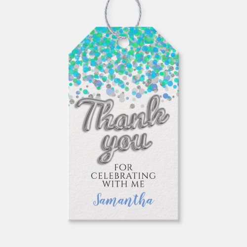 Silver Confetti Gift Tags