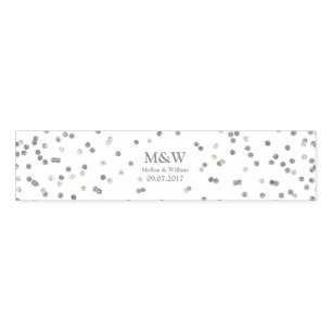 Silver Confetti Monogram Wedding Napkin Ring