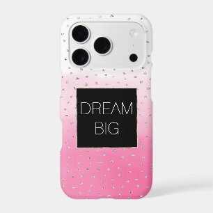 Silver Confetti Pink Ombre Watercolor iPhone 17 Pro Case