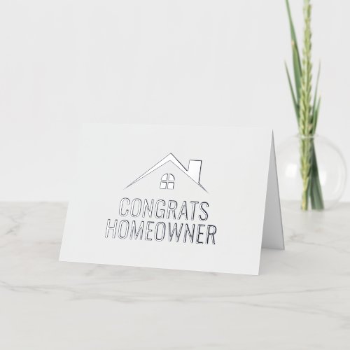 Silver Congrats Homeowner Real Estate Foil Greeting Card