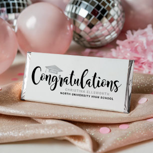 Silver Congratulations Graduate Hershey Bar Favors