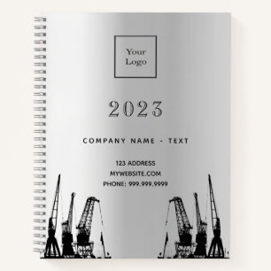 Silver construction business logo 2027 notebook