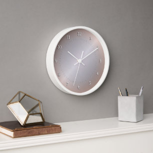 Silver, copper gradient with metallic luster. clock