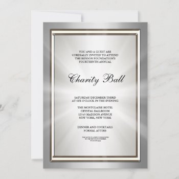 Silver Corporate Event Party Invitation by decembermorning at Zazzle
