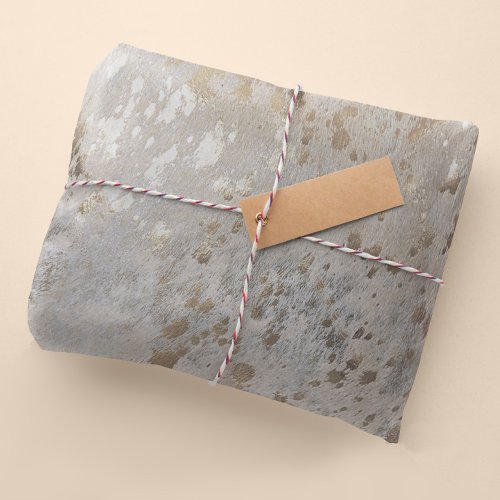 Silver Cowhide Print Metallic wrapping paper