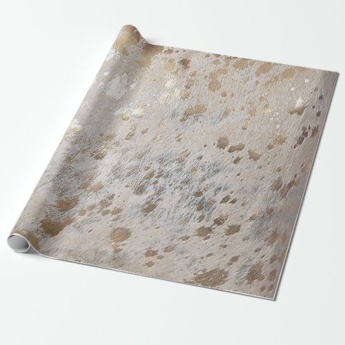 Silver Cowhide Print Metallic wrapping paper