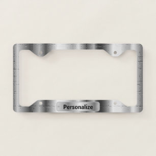 Silver Crackle Pattern Design License Plate Frame