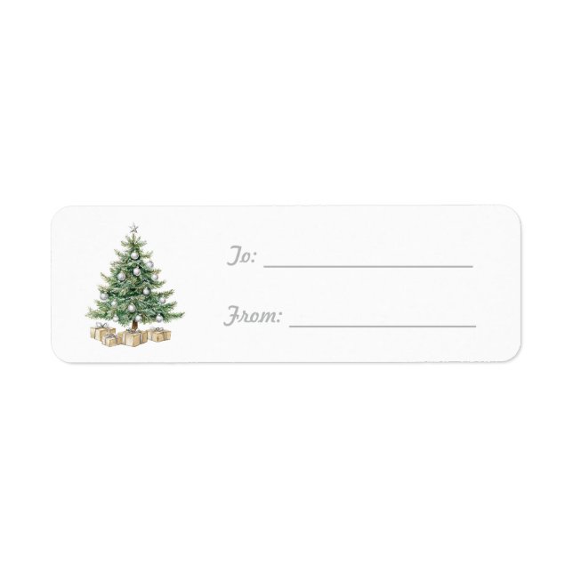 Silver Cream Gifts Christmas Tree Label (Front)