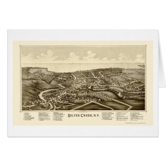 Silver Creek, NY Panoramic Map - 1892 Cards (Front Horizontal)