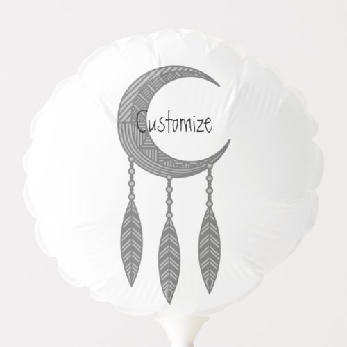 Silver Crescent Moon Feathers Thunder_Cove Balloon