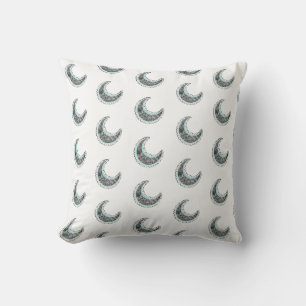 Silver cresent throw pillow