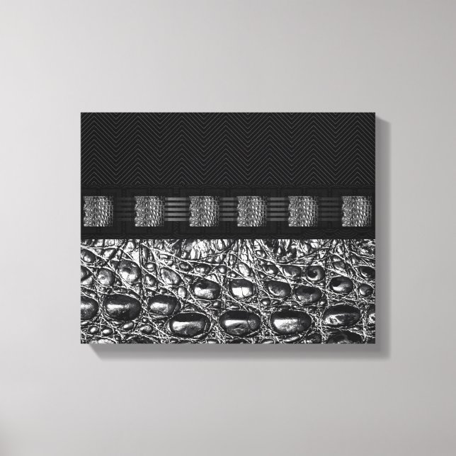 Silver Crocodile Texture Canvas Print (Front)