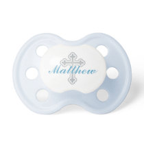 Silver Cross Baby Boy Baptism Blue Name Pacifier Silver Cross Baby Boy Baptism Blue Name Pacifier
