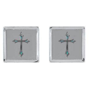 Silver Cross Christian Faith Silver Cufflinks