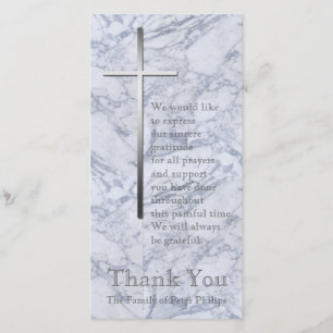 Silver Cross Marble 2 Sympathy Thank You Card