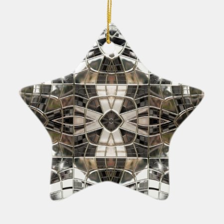 Silver Cross Mosaic Star Ornament