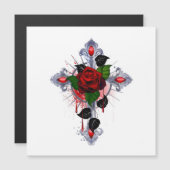 Silver Cross with a Red Rose (Front/Back)